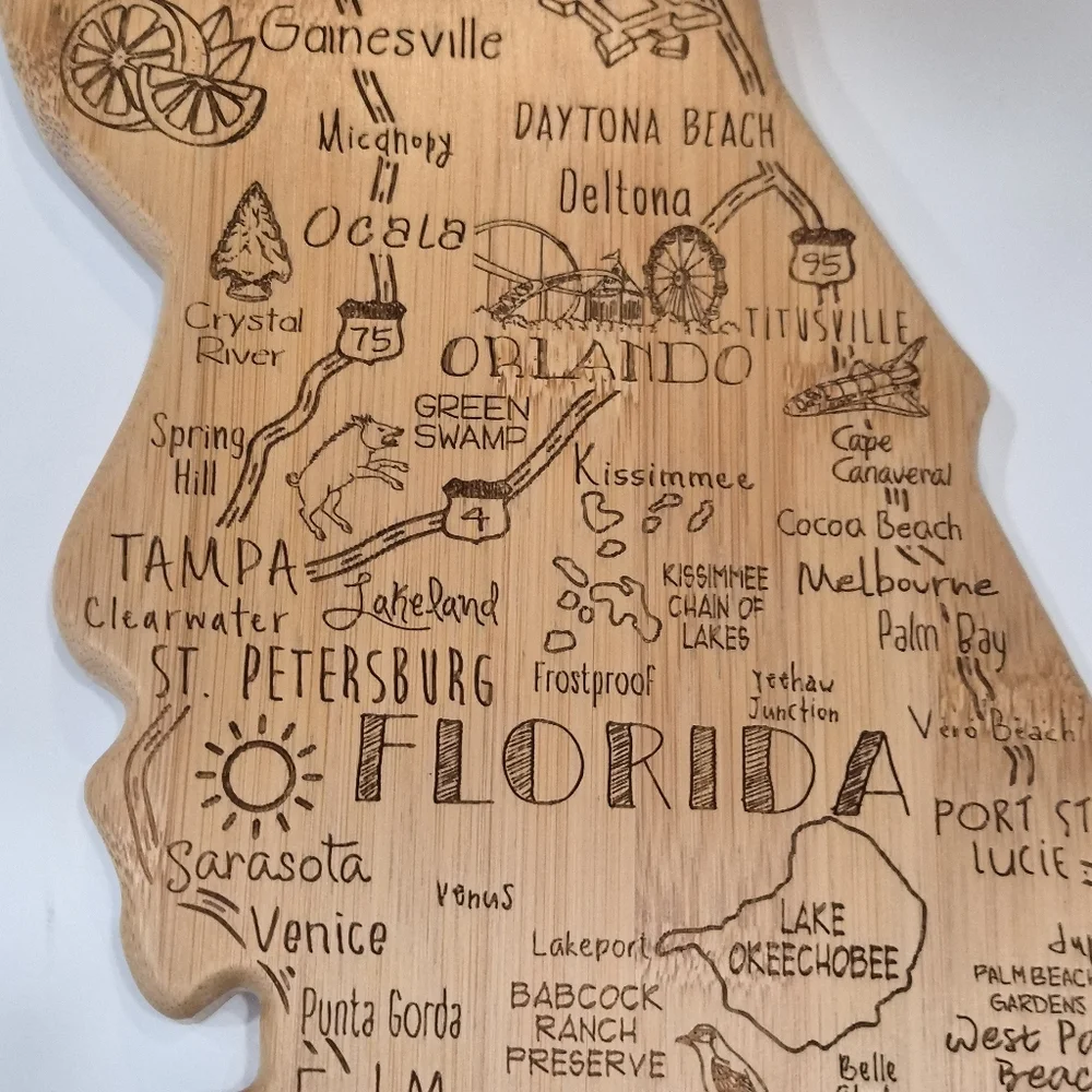 Bamboo Destination Florida Cutting Board Decor - Picture 3 of 6